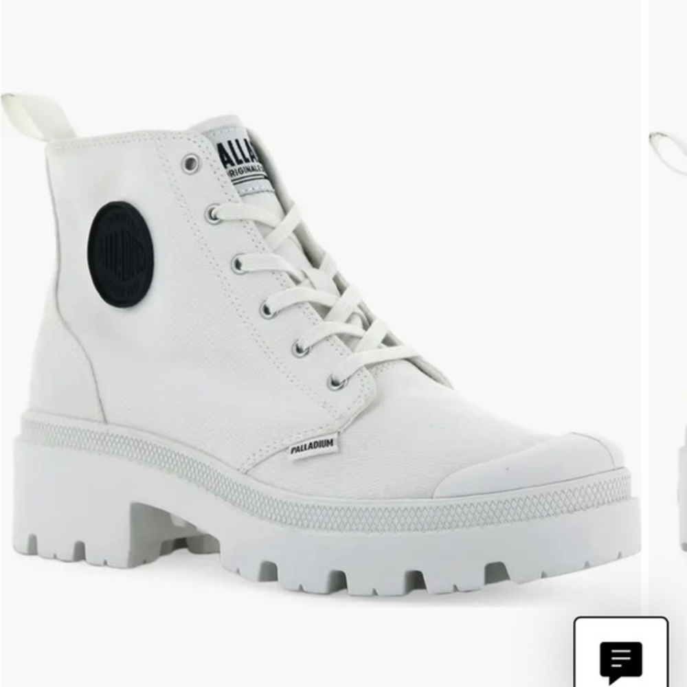 New in Box - Palladium Women's White Lace-Up Boots